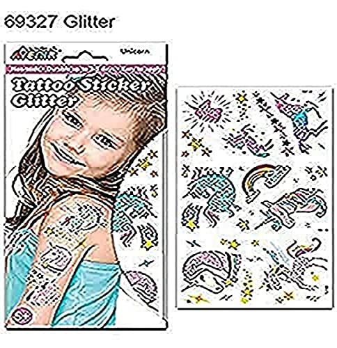 Avenir – ave69327 Tattoo Glitter Einhörner, groß, farbig (1) von Avenir