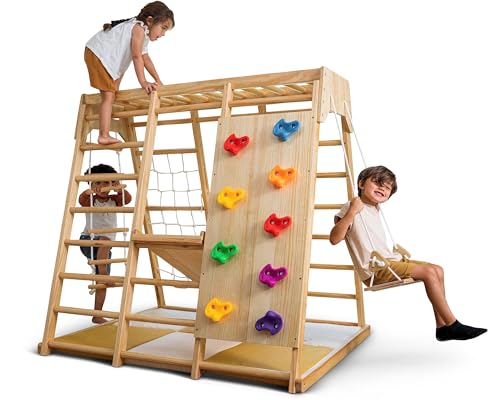 Avenlur Magnolia Indoor-Spielplatz, 7-in-1-Klettergerüst, Klettergerüst aus Holz im Montessori-Waldorf-Stil, Rutsche, Kletterwand, Klettergerüst, Kinder von 2 bis 6 Jahren Avenlur Magnolia Indoor-Spielplatz, 7-in-1-Klettergerüst, Klettergerüst aus Holz im Montessori-Waldorf-Stil, Rutsche, Kletterwand, Klettergerüst, Kinder von 2 bis 6 Jahren von Avenlur