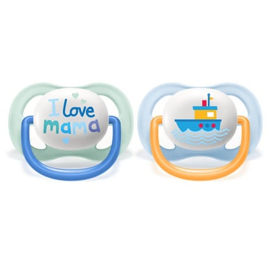 Philips Avent Schnuller ultra air SCF080/01 Collection Happy 0-6m Boy Mama/Boat von Avent