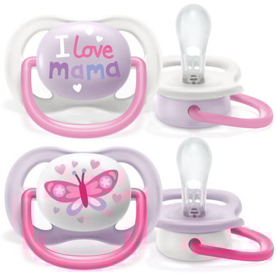 Philips Avent Schnuller ultra air SCF080/02 Collection Happy 0-6m Girl Mama/Butterfly von Avent