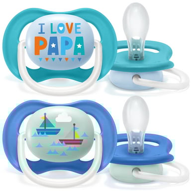 Philips Avent Schnuller ultra air SCF080/03 Collection Happy 6-18m Boy Mama/Boat von Avent