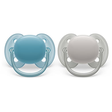 Philips Avent Schnuller ultra soft SCF091/17 6-18 Monate blau/grau 2 Stück von Avent