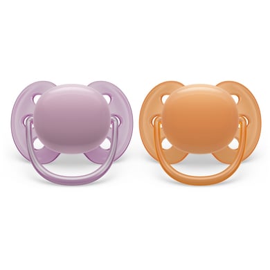 Philips Avent Schnuller ultra soft SCF091/33 6-18 Monate gelb/lila 2 Stück von Avent