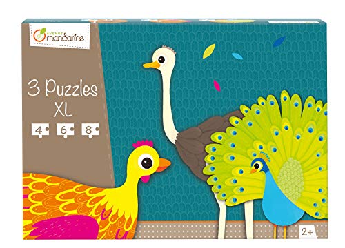 Avenue Mandarine 42701O Puzzles XL, ideal für Kinder ab 2, 3 Puzzles in 1, 1 Stück, Vögel von Avenue Mandarine