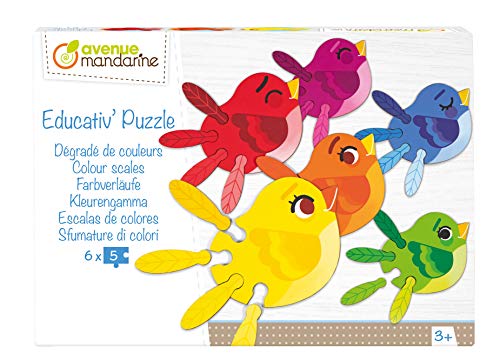Avenue Mandarine PU019C - Educativ' Puzzle, 6 Puzzle mit 5 Teilen, ideal ab 3 Jahren, Farbverläufe, 1 Stück von Avenue Mandarine