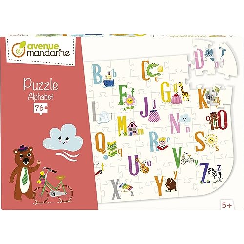 Avenue Mandarine PU020C - Puzzle, 76 Puzzleteilen, ideal ab 5 Jahren, Alphabet, 1 Stück Avenue Mandarine PU020C - Puzzle, 76 Puzzleteilen, ideal ab 5 Jahren, Alphabet, 1 Stück von Avenue Mandarine