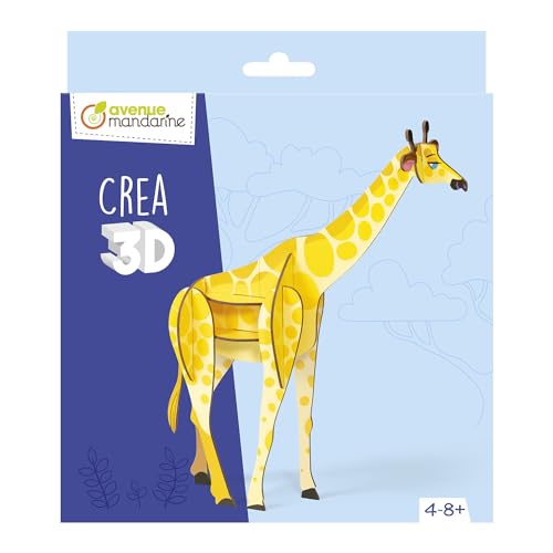 My Mandarine PU036C – Ein 3D-Giraffendekor – Volumenbau, Kinder ab 4 Jahren – 11 Teile zum Zusammenbauen von Avenue Mandarine