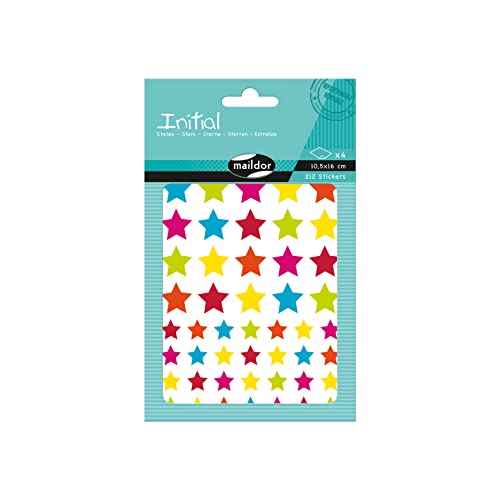 Maildor AE202C - Un sachet de gommettes Initial 4 planches 10,5x16 cm, Etoiles Multicolores (212 gommettes) von Avenue Mandarine