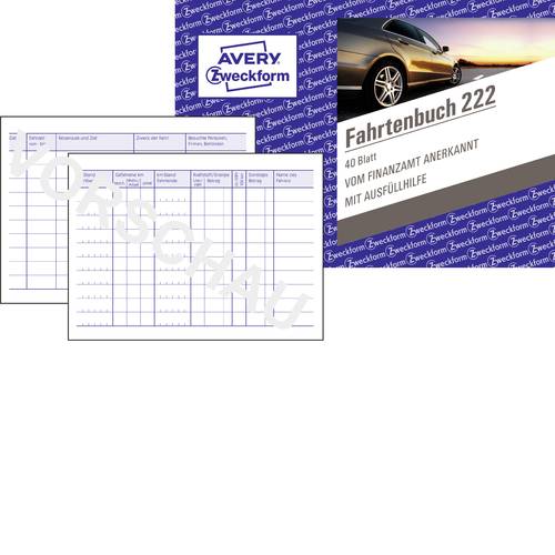Avery-Zweckform 222 DIN A6 quer Fahrtenbuch Anzahl der Blätter: 40 Weiß 40 Blatt von Avery-Zweckform
