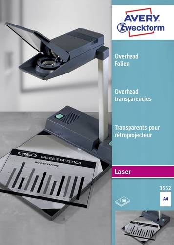 Avery-Zweckform 3552 Overhead-Projektor-Folie DIN A4 Laserdrucker, Kopierer Transparent 100St. von Avery-Zweckform