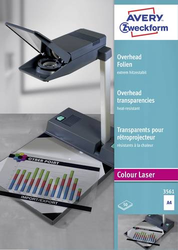 Avery-Zweckform 3561 Overhead-Projektor-Folie DIN A4 Laserdrucker, Farblaserdrucker, Kopierer, Farbk von Avery-Zweckform