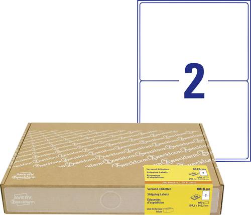 Avery-Zweckform 8018-300 Adress-Etiketten 199.6 x 143mm Papier Weiß 600 St. Permanent haftend Tinte von Avery-Zweckform