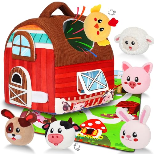 Avesa Baby-Spielzeug 6-12 Monate – Weiches Bauernhof-Spielzeug mit Stofftieren – Montessori-Spielzeug für Babys 6-12 Monate, Sensorisches Spielzeug für Kleinkinder 1 2 3 Jahre Geschenk von Avesa