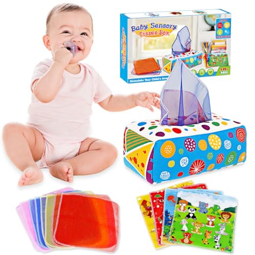 Avesa Babyspielzeug 6 bis 12 Monate - Baby Tissue Box Toy Montessori-Spielzeug für Babys 6-12 Monate Soft Crinkle Infant Sensory Early Learning Toy für 1 Jahr alte Babys Jungen Mädchen Geschenke Avesa Babyspielzeug 6 bis 12 Monate - Baby Tissue Box Toy Montessori-Spielzeug für Babys 6-12 Monate Soft Crinkle Infant Sensory Early Learning Toy für 1 Jahr alte Babys Jungen Mädchen Geschenke von Avesa