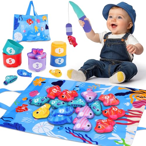 Avesa Montessori Spielzeug ab 1 2 Jahr Kinder, Angelspiel Baby Spielzeug Kinderspielzeug für 6-12 12-18 Monate, Fische Lernspiele Sortier Motorikspielzeug, Geburtstags Geschenk für Jungen und Mädchen Avesa Montessori Spielzeug ab 1 2 Jahr Kinder, Angelspiel Baby Spielzeug Kinderspielzeug für 6-12 12-18 Monate, Fische Lernspiele Sortier Motorikspielzeug, Geburtstags Geschenk für Jungen und Mädchen von Avesa