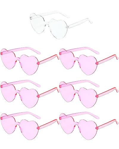 Hen Herz geformte Gläser Randlose rahmenlose Sonnenbrille Transparent getönte Gläser, 1 Braut zu 6 Team Braut Gläser Bachelorette/Hochzeit Party/Braut Dusche Party Bevorzugungen Foto Booth Requisiten Hen Herz geformte Gläser Randlose rahmenlose Sonnenbrille Transparent getönte Gläser, 1 Braut zu 6 Team Braut Gläser Bachelorette/Hochzeit Party/Braut Dusche Party Bevorzugungen Foto Booth Requisiten von Aviski