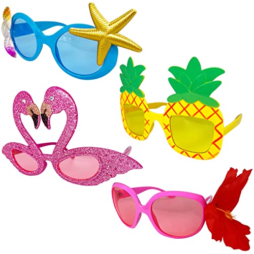 Luau Hawaiianische Partybrille – 4 lustige hawaiianische Sonnenbrillen, tropische Partybrillen Requisiten, lustige Sommer Kinder Erwachsene Party-Gefälligkeiten, Strand Motto Partyzubehör Dekoration Luau Hawaiianische Partybrille – 4 lustige hawaiianische Sonnenbrillen, tropische Partybrillen Requisiten, lustige Sommer Kinder Erwachsene Party-Gefälligkeiten, Strand Motto Partyzubehör Dekoration von Aviski