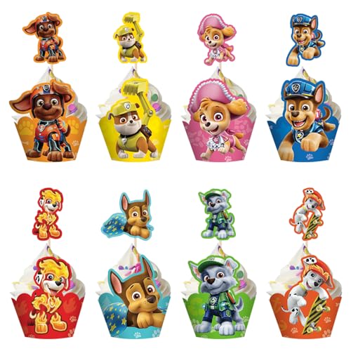 Awonlate 48 Stück Dog Patrol Tortendeko, Cartoon Muffin Topper Cupcake Wrapper, Tortendeko für Kuchendekoration, Muffin Deko, Kinder Geburtstag Party Awonlate 48 Stück Dog Patrol Tortendeko, Cartoon Muffin Topper Cupcake Wrapper, Tortendeko für Kuchendekoration, Muffin Deko, Kinder Geburtstag Party von Awonlate