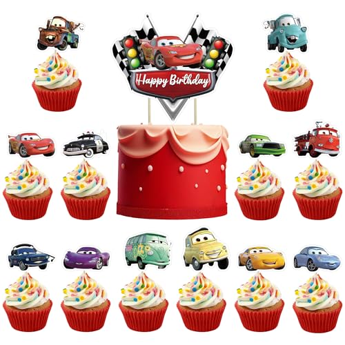 Awonlate 49 Stück Cars Tortendeko, Auto Cupcake Topper Muffin Deko, Cartoon Cupcake Tortendeko für Kuchendekoration, Muffin Deko, Kinder Geburtstag Part Awonlate 49 Stück Cars Tortendeko, Auto Cupcake Topper Muffin Deko, Cartoon Cupcake Tortendeko für Kuchendekoration, Muffin Deko, Kinder Geburtstag Part von Awonlate