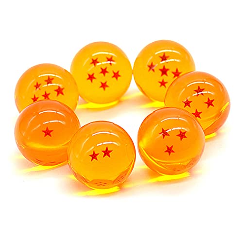 Awonlate Dragon Ball komplettes Set mit 3D Sternen, Allen 7 Dragonballs von Son Goku/Orange/Durchmesser 4.3cm von Awonlate