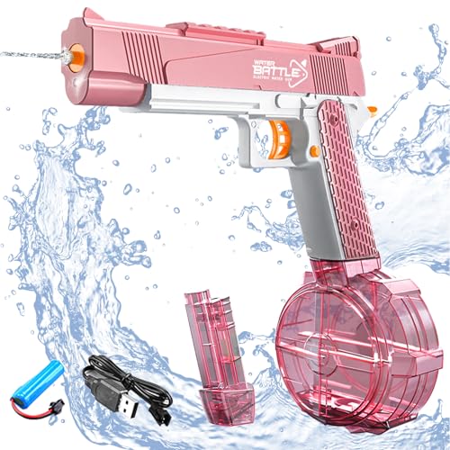 Wasserpistole Elektrisch für Erwachsene Kinder, Automatische Elektrische Wasserpistole mit 434 Cc+58 Cc Wassertanks, Leistungsstarke Elektronische Wasserpistole für Draussen Pool Strand Party von Awroutdoor