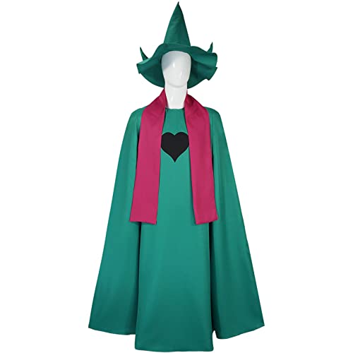 AwwwCos Game Deltarune Ralsei Cosplay-Kostüm, grüner Zauberer-Umhang, Halloween-Party, Weihnachten, Bühnen-Outfit, Umhang, Schal, Hut AwwwCos Game Deltarune Ralsei Cosplay-Kostüm, grüner Zauberer-Umhang, Halloween-Party, Weihnachten, Bühnen-Outfit, Umhang, Schal, Hut von AwwwCos
