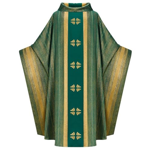AwwwCos Uni katholische Priester Celebrant Church Vestments Clerus Elegance Chasuble Mass Costume Round Collar Robe Cloak Green 2XL AwwwCos Uni katholische Priester Celebrant Church Vestments Clerus Elegance Chasuble Mass Costume Round Collar Robe Cloak Green 2XL von AwwwCos