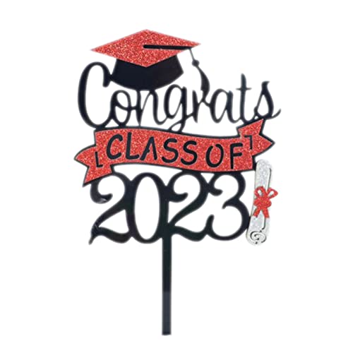 Abschlussfeier Dekoration 2023 Bachelor-Cap Kuchen Congrast-Grad Cupcake Topper für College Celebrate-Grad Party Kuchen Dekorationen für Mädchen Geburtstag Topper Acryl Glückwunsch Abschluss von Awydky