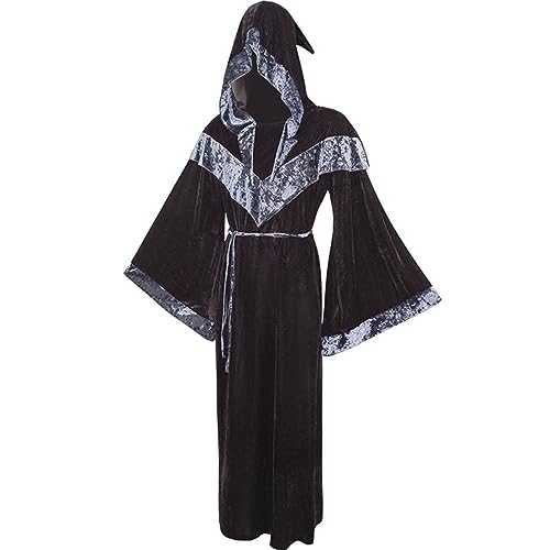 Awydky Umhang Mit Kapuze Unisex Umhang Mit Kapuze Halloween Weihnachtsumhang Vampir Hexenumhang Cosplay Kostüm Kapuzenmantel Robe Unisex Umhang Mit Kapuze Halloween Kostümumhang Langer Samt Umhang von Awydky