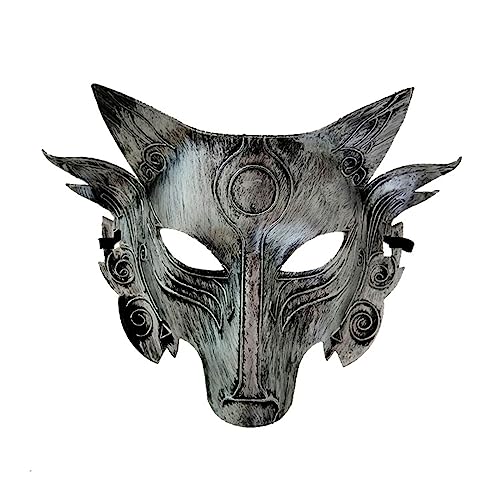 Awydky Wolf Kopf Maske Halbe Gesichtsmaske Gruselige Maske Halloween Weihnachten Party Bühne Leistung Liefert Erwachsene Kinder Maske von Awydky
