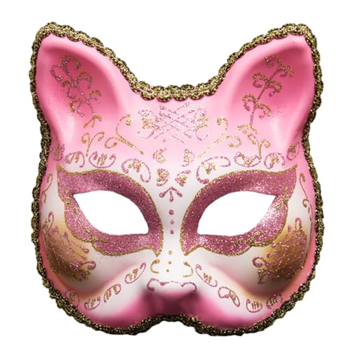 Maskerade für Mädchen, halbes Gesicht, Tier, Cosplay, Halloween, Party, Karneval, Maskerade, Halloween, Cosplay, halbes Gesicht, niedliches Tier von Awydky