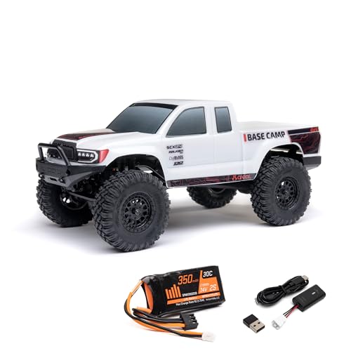 Axial 1/24 SCX24 Base Camp 4X4 RTR Brushed Rock Crawler (Battery & Charger Included), White von Axial