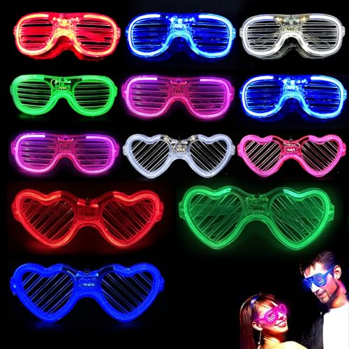 12 Stück Led Brille für Party Neon Partybrille Flashing Leuchtbrille Rave Shutter Shades Brille Festival Outfit Party für Geburtstag, Halloween,Weihnachten,Disco,Konzert,Bar,Verkleidung,Kindergeschenk 12 Stück Led Brille für Party Neon Partybrille Flashing Leuchtbrille Rave Shutter Shades Brille Festival Outfit Party für Geburtstag, Halloween,Weihnachten,Disco,Konzert,Bar,Verkleidung,Kindergeschenk von Axijobs