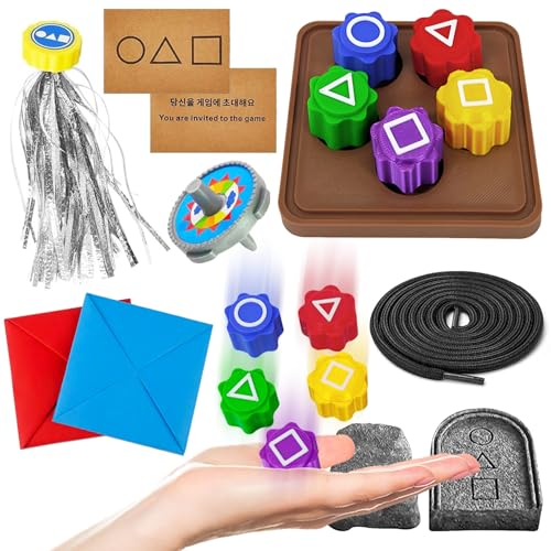 Axinyijia 2025 Neues Gonggi Spiel Set, 14 Stück Gongi Korean Game mit Jack Stone Catching Ddakji Gong-gi Koreanisches Steine Spiel von Axinyijia