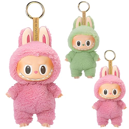 Axinyijia 2025 Neues Labubu Puppe, The Monsters Labubu Figuren Anhänger La bubu Monster Plüsch zum Sammeln (1Rosa) von Axinyijia