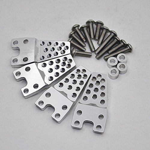 Axspeed 4 Stücke 1/10 RC Crawler Aluminium Lower Shock Mount Aufzug Kit für Axial SCX10 Silber Axspeed 4 Stücke 1/10 RC Crawler Aluminium Lower Shock Mount Aufzug Kit für Axial SCX10 Silber von AXspeed