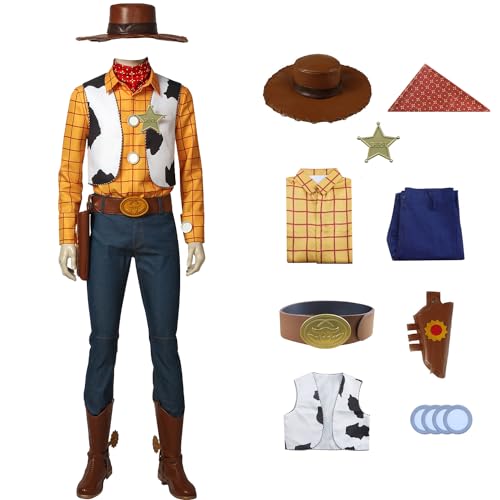 Axvinel Woody Kostüm, Jessie-Kostüm, Cowboy, Cowgirls, Halloween, Cosplay-Kostüm für Erwachsene, Herren, Damen, Größe XXL Axvinel Woody Kostüm, Jessie-Kostüm, Cowboy, Cowgirls, Halloween, Cosplay-Kostüm für Erwachsene, Herren, Damen, Größe XXL von Axvinel