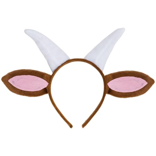 Axvxby Haarband mit Ziege für Tiere, Haarreif mit Ziege, Karneval, Ostern, Maskerade, Cosplay (Einheitsgröße) von Axvxby