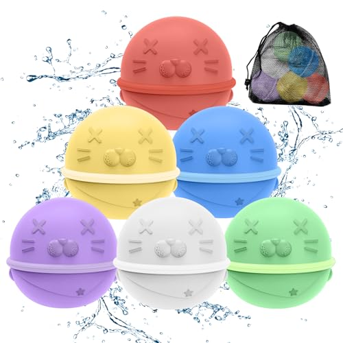 Wiederverwendbare Wasserbomben,6 Stück Magnetisch Selbstverschließender, Schnell Befüllbarer Silikon-Wasserballon, Sommer-Outdoor-Spielzeug für Kinder und Erwachsene, für Pool, Strand, Garten, Party Wiederverwendbare Wasserbomben,6 Stück Magnetisch Selbstverschließender, Schnell Befüllbarer Silikon-Wasserballon, Sommer-Outdoor-Spielzeug für Kinder und Erwachsene, für Pool, Strand, Garten, Party von Ayciep