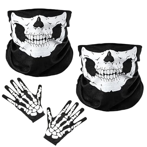 Ayizhiniu 2pcs Totenkopf Maske, Schädel Maske Bringen Weiße Skelett Handschuhe Set, Halloween Schädel Gesichtsmaske, Geeignet Motorradfahren, Reiten, Skifahren, Outdoor Aktivitäten Ayizhiniu 2pcs Totenkopf Maske, Schädel Maske Bringen Weiße Skelett Handschuhe Set, Halloween Schädel Gesichtsmaske, Geeignet Motorradfahren, Reiten, Skifahren, Outdoor Aktivitäten von Ayizhiniu