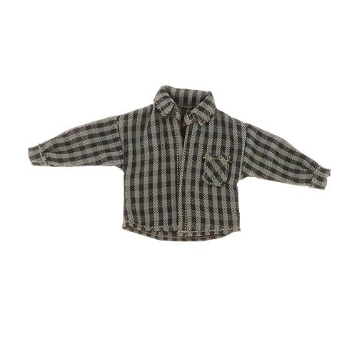 Aymzbd 1/12 Männliches Hemd, Puppenkleidung, Langlebig, Bequem, Trendige Miniatur Outfits, Mini Kleidung für 6 Zoll Puppenmodellfiguren, Zubehör, Grünes Plaid von Aymzbd
