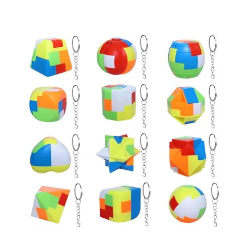 Aymzbd 12 Stück 3D Puzzles Sperrspielzeug IQ Training für Kinder Erwachsene Familienspiel von Aymzbd