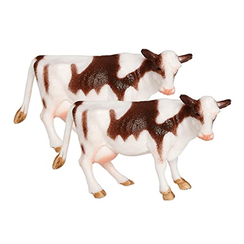 Aymzbd 2 Teiliges Spielzeugset mit Bauernhoftiermodellen, Tier Actionfigurenmodell, Pädagogisches Lernspielzeug, Niederländische Kuh von Aymzbd