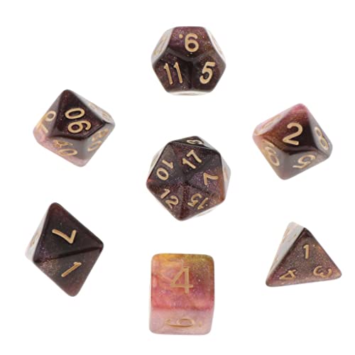 Aymzbd 7 Teiliges Acryl Polyeder Set, Tischspiel für, Pink Lila Aymzbd 7 Teiliges Acryl Polyeder Set, Tischspiel für, Pink Lila von Aymzbd
