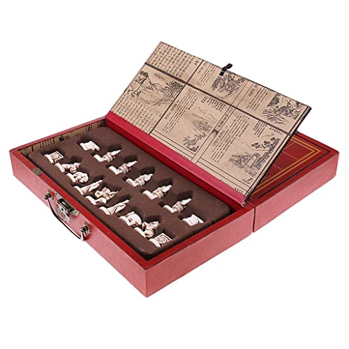 Aymzbd Exquisites Chinesisches Schach Aus Holz, Xiangqi, Tragbares Schachbrett Set, Kunsthandwerk von Aymzbd