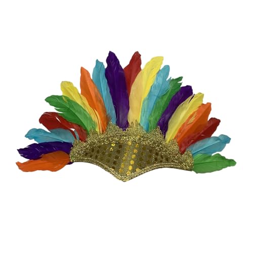 Aymzbd Federkopfschmuck, Modischer Häuptling Indianer Kopfschmuck für Karneval, Festival, Party Aymzbd Federkopfschmuck, Modischer Häuptling Indianer Kopfschmuck für Karneval, Festival, Party von Aymzbd