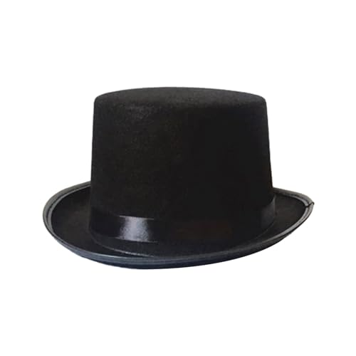 Aymzbd Schwarzer Zylinder, Zauberer, Steampunk Hüte, für Damen Und Herren, Vintage Stil, Kostümzubehör, Fedoras, Filzzylinder für Party, Nachtclub, L für Erwachsene von Aymzbd