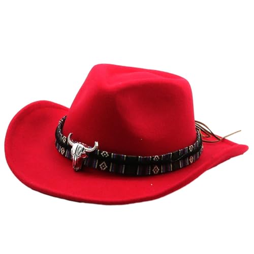 Aymzbd Western Cowboy Hut, Damen Sonnenhut, Leicht, Stilvoll, Winter, Langlebig, Sonnenschutzhut, Cowgirl Hut Zum Einkaufen, Wandern, Rot Aymzbd Western Cowboy Hut, Damen Sonnenhut, Leicht, Stilvoll, Winter, Langlebig, Sonnenschutzhut, Cowgirl Hut Zum Einkaufen, Wandern, Rot von Aymzbd