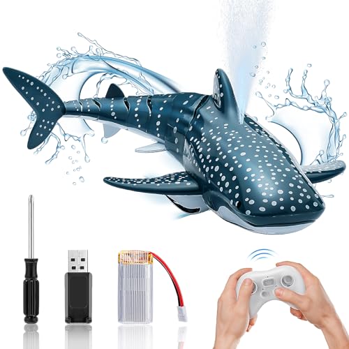 Aytop Ferngesteuertes Haifischspielzeug Elektrisches RC Spielzeug für Haischboot mit hoher Simulation 2,4 GHz Elektrisches RC Spielzeug mit 4 Kanälen Poolspielzeug Hai Wasserdicht Geschenke für Kinder Aytop Ferngesteuertes Haifischspielzeug Elektrisches RC Spielzeug für Haischboot mit hoher Simulation 2,4 GHz Elektrisches RC Spielzeug mit 4 Kanälen Poolspielzeug Hai Wasserdicht Geschenke für Kinder von Aytop