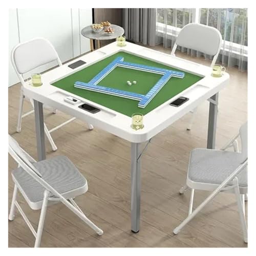 Ayztantine Mahjong-Tisch klappbar Mahjong Kunststoff Tisch Outdoor Garten Fabrik Terrasse Camping Klapp Gaming Stapelbar(White) von Ayztantine
